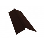 Планка конька плоского Grand Line 150х40х150 мм Полиэстер (PE) с пленкой 0,45 мм RAL 8017 шоколадно-коричневый