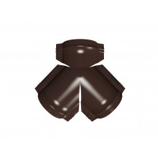 Тройник Y малого конька полукруглого Grand Line 420х625 мм Полиэстер (PE) с пленкой 0,45 мм RAL 8017 шоколадно-коричневый (Гранд Лайн)