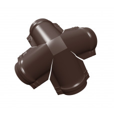 Четверник конька полукруглого Grand Line 625х625 мм Полиэстер (PE) с пленкой 0,45 мм RAL 8017 шоколадно-коричневый (Гранд Лайн)