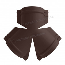 Тройник Y для конька круглого R110 Металл Профиль Полиэстер (PE) 0,45 мм RAL 8017 шоколадно-коричневый (Metall Profil)