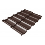 Металлочерепица Grand Line Kvinta Uno модульная c 3D резом 0,5 мм Satin RAL 8017 шоколадно-коричневый