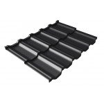 Металлочерепица Grand Line Kvinta Uno модульная c 3D резом 0,5 мм Rooftop Бархат RAL 9005 черный