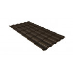 Металлочерепица Grand Line Kredo Rooftop Бархат 0,5 мм RR 32 тёмно-коричневый
