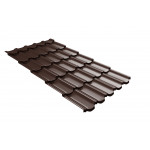 Металлочерепица Grand Line Kvinta Plus c 3D резом 0,5 мм Rooftop Бархат RAL 8017 шоколадно-коричневый