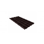 Металлочерепица Grand Line Kamea Rooftop Бархат 0,5 мм RAL 8017 шоколадно-коричневый
