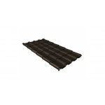 Металлочерепица Grand Line Kamea Rooftop Бархат 0,5 мм RR 32 тёмно-коричневый