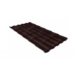 Металлочерепица Grand Line Kredo Полиэстер (PE) 0,5 мм RAL 8017 шоколадно-коричневый