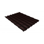 Металлочерепица Grand Line Classic Rooftop Бархат 0,5 мм RAL 8017 шоколадно-коричневый