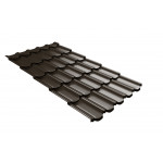 Металлочерепица Grand Line Kvinta Plus c 3D резом 0,5 мм Rooftop Бархат RR 32 темно-коричневый