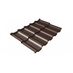 Металлочерепица Grand Line Kvinta Uno модульная c 3D резом 0,5 мм Satin Мatt RAL 8017 шоколадно-коричневый