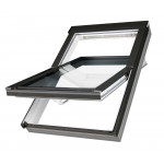 Пластиковое мансардное окно FAKRO Profi PTP-V U4 с двухкамерным стеклопакетом размер 55 x 98 см