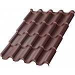 Металлочерепица Металл Профиль Монтерроса 0,5 мм Puretan 35 мкм цвет RAL 8017 шоколадно-коричневый