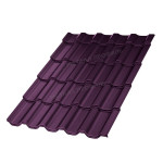 Металлочерепица Металл Профиль Трамонтана 0,5 мм Valori 30 мкм цвет Violet темно-фиолетовый