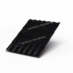 Металлочерепица Металл Профиль Ламонтерра 0,5 мм Purman 50 мкм цвет RAL 9005 глубокий черный